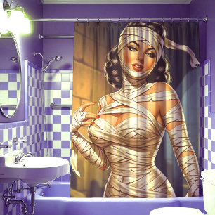 Vintage Mummy Pin-up Shower Curtain
