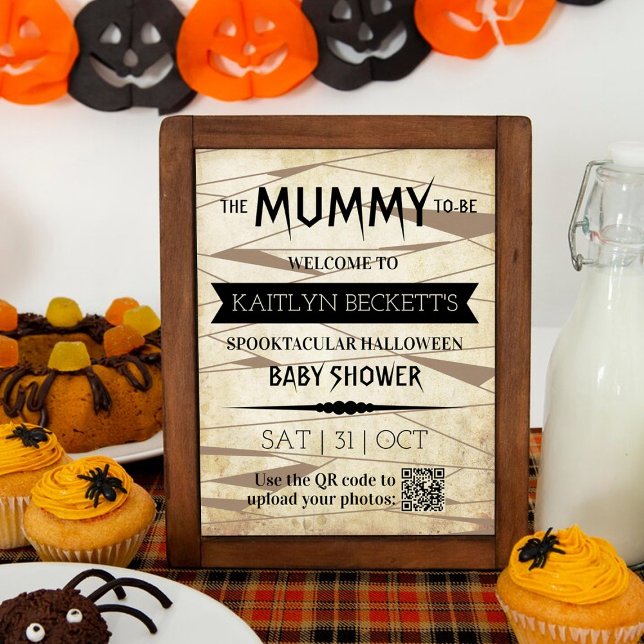 Vintage Mummy To Be | Halloween Baby Shower Poster (Creator Uploaded)