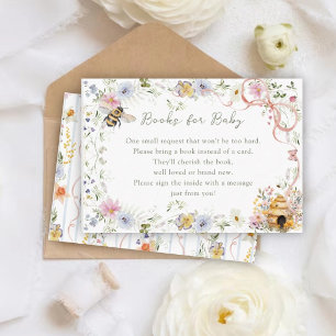 Vintage Mummy to Bee Baby Shower Book Request Enclosure Card