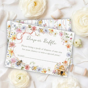 Vintage Mummy to Bee Baby Shower Diaper Raffle Enclosure Card