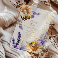 Vintage Mummy to Bee Yellow Purple Flo Baby Shower