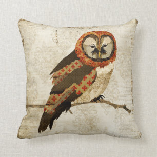 Vintage Mums  Owl   Mojo Pillow