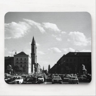 Vintage Munich ludwigstraße University church 1970 Mouse Pad