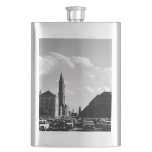 Vintage Munich ludwigstraße University church Hip Flask