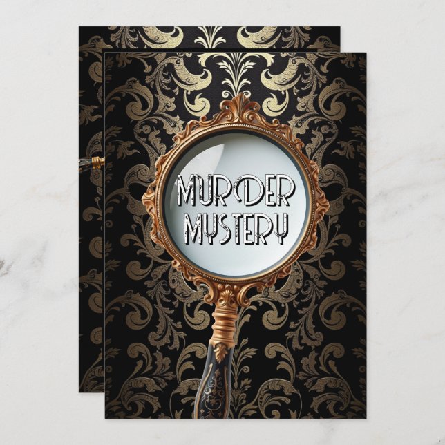 Vintage murder mystery dinner party retro DIY Invitation (Front/Back)