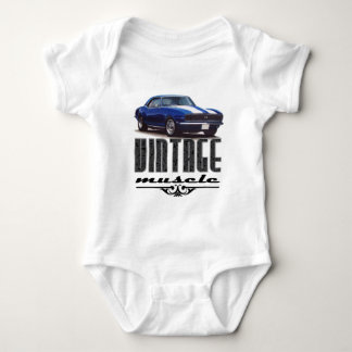 Vintage Muscle Blue Camaro Baby Bodysuit