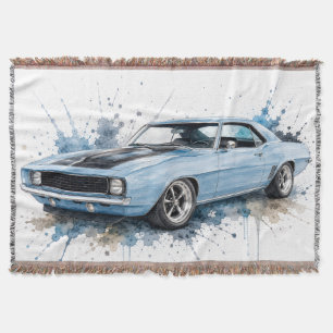 Vintage Muscle Car Throw Blanket