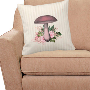 Vintage Mushroom and Floral Compilation Cushion