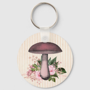 Vintage Mushroom and Floral Compilation  Key Ring