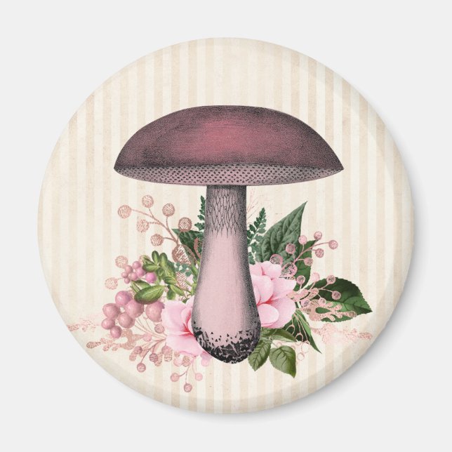 Vintage Mushroom and Floral Compilation  Magnet (Front)