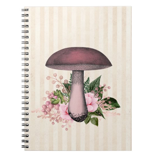 Vintage Mushroom and Floral Compilation   Notebook (Front)