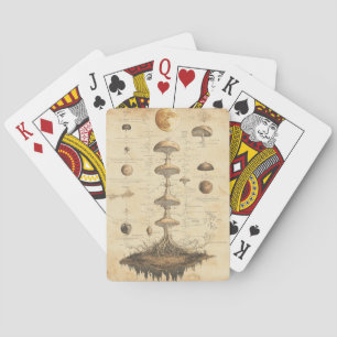 Vintage Mushroom Botanical Chart (12) Playing Cards