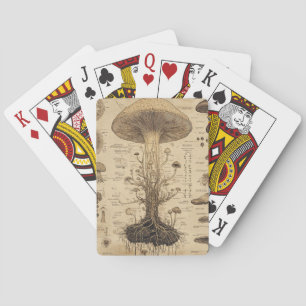 Vintage Mushroom Botanical Chart (5) Playing Cards