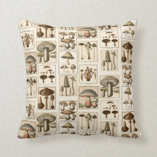 Vintage Mushroom Botanical Prints Pillow