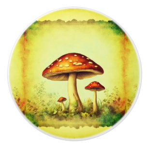 Vintage Mushroom Ceramic Knob