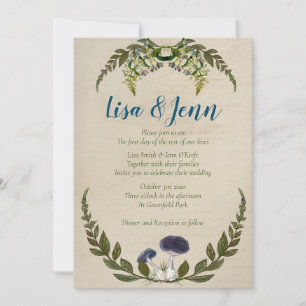 Vintage Mushroom Cottagecore Wedding Invitations