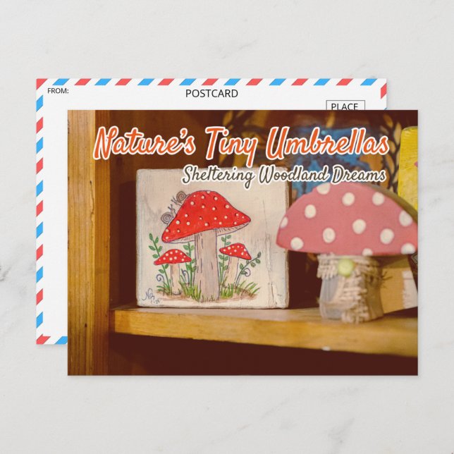  Vintage Mushroom Decor Postcard (Front/Back)