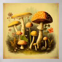 Vintage Mushroom Digital Art 7