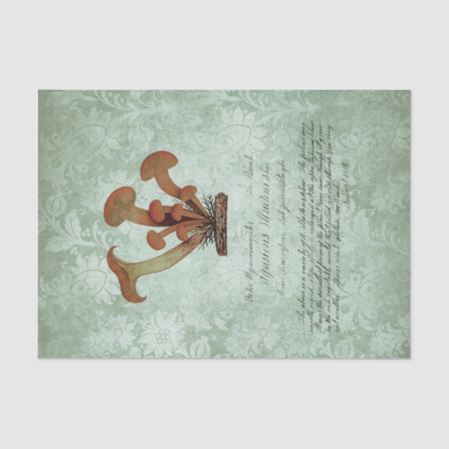 Vintage Mushroom Ephemera Tissue Paper (Front)