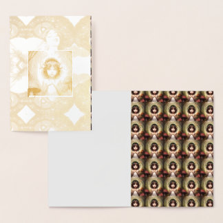 vintage mushroom fairy lilly  foil card