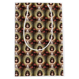 vintage mushroom fairy lilly gift wrap medium gift bag