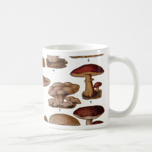 Vintage Mushroom Family Botanical Print Coffee Mug