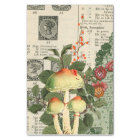 Vintage Mushroom Floral Newspaper Print Decoupage