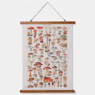 Vintage Mushroom Fungus Illustration I Hanging Tapestry