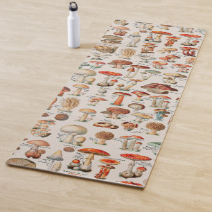 Vintage Mushroom Fungus Illustration I Yoga Mat