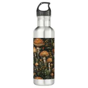 Vintage Mushroom Garden Seamless Pattern 710 Ml Water Bottle