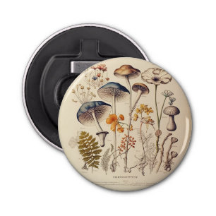 Vintage Mushroom Naturalist Bottle Opener