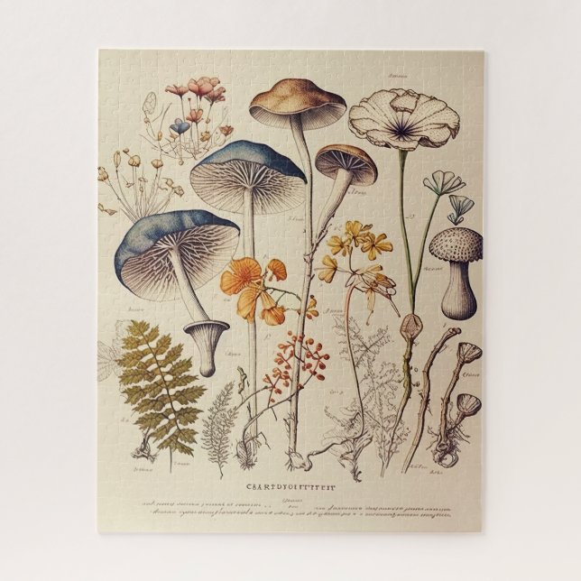 Vintage Mushroom Naturalist Jigsaw Puzzle (Vertical)