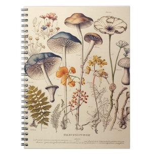 Vintage Mushroom Naturalist Notebook