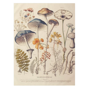 Vintage Mushroom Naturalist Tablecloth