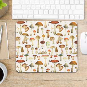 Vintage Mushroom Pattern Mouse Pad