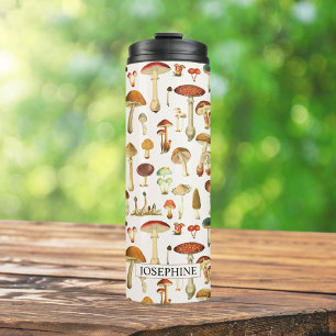 Vintage Mushroom Pattern Thermal Tumbler