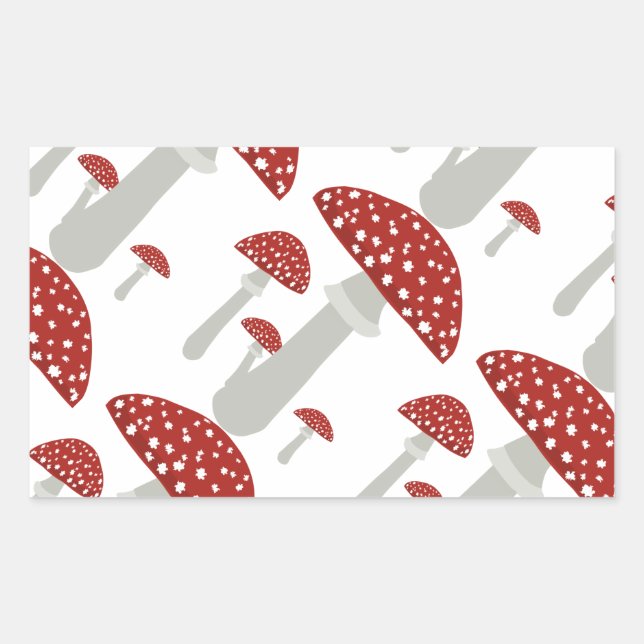 Vintage Mushroom Rectangular Sticker (Front)