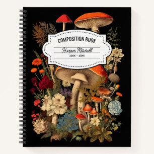 Vintage Mushrooms Composition Notebook