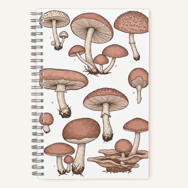 Vintage Mushrooms Notebook (Front)