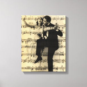 Vintage Music and Dance Canvas Print