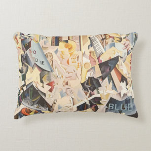Vintage Music, Art Deco Jazz, Rhapsody in Blue Decorative Cushion
