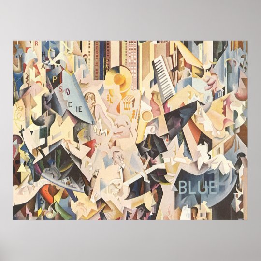 Vintage Music, Art Deco Jazz, Rhapsody in Blue Poster