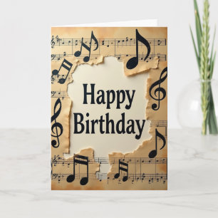 Vintage Music Birthday Card