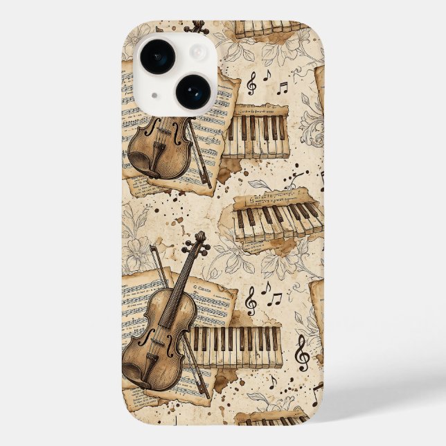 Vintage Music Case-Mate iPhone Case (Back)