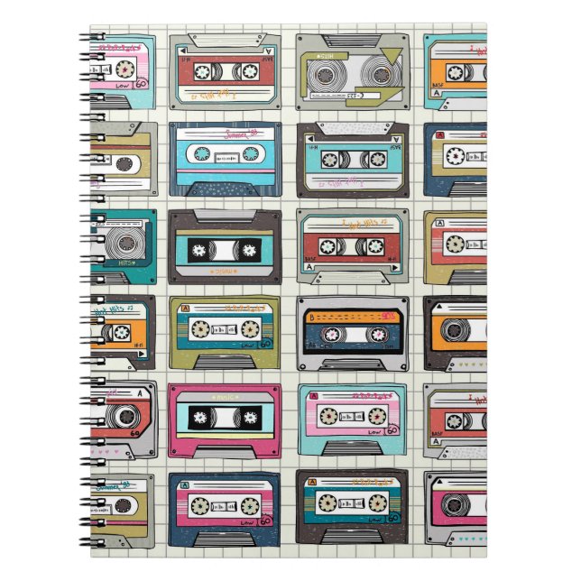 Vintage music cassette design notebook (Front)