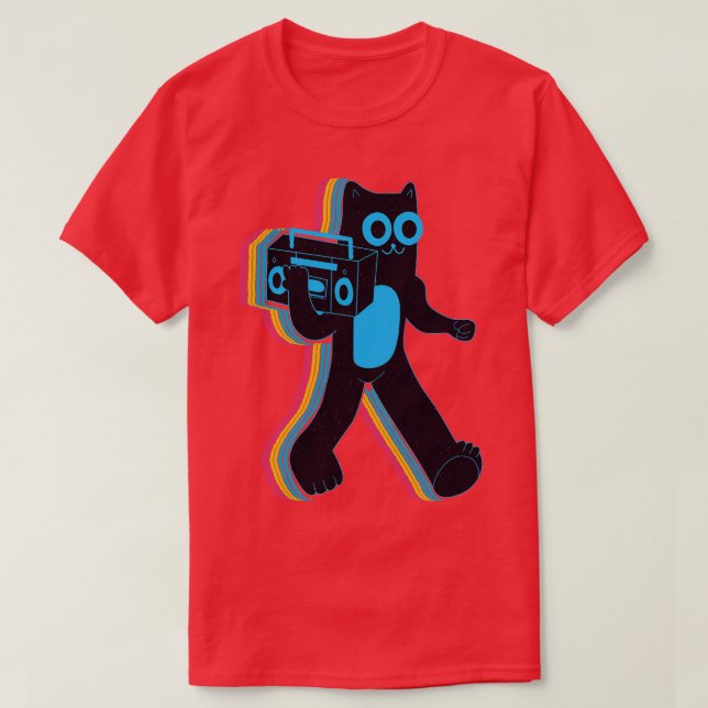 vintage music cat T-Shirt (Design Front)