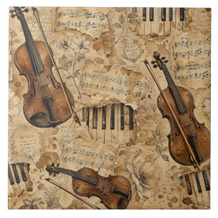 Vintage Music Ceramic Tile