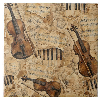 Vintage Music Ceramic Tile