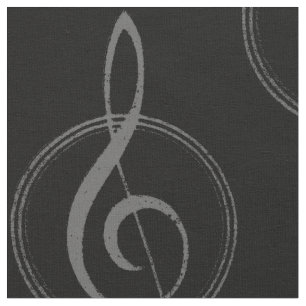 Vintage Music Clef Symbol on ANY CUSTOM COLOR Fabric