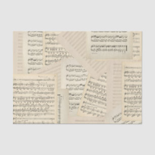 Vintage Music Composition Collage Tissue Paper